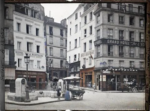 RECORD DATE NOT STATED Paris (5), France The Angle of the Streets of the E... Stock Photos