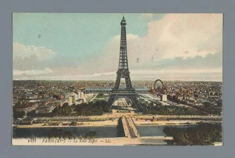 RECORD DATE NOT STATED  Paris (XVE). - La Tour Eiffel, LÃ on &amp; LÃ vy, 1912. 스톡 사진