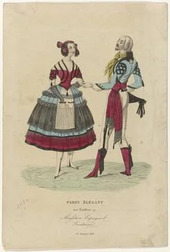 RECORD DATE NOT STATED  Paris Elegant, January 20, 1839: Spanish Muletier ... Stock Photos