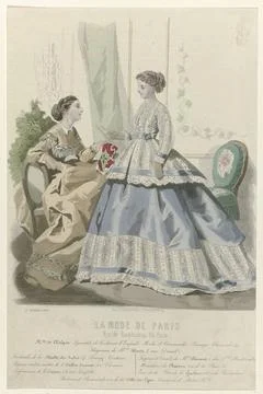 RECORD DATE NOT STATED  Paris fashion, October 15, 1865: M.ON de l Eclips ... Stock Photos