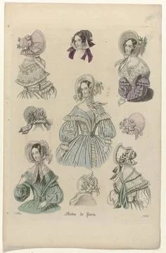 RECORD DATE NOT STATED  Paris modes, May 1, 1839, 1839 Five women, halfway... Foto stock