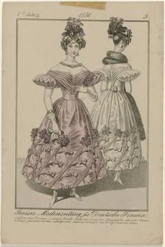 RECORD DATE NOT STATED  Paris fashion newspaper for German women, 1830 V. ... Stock-Fotos