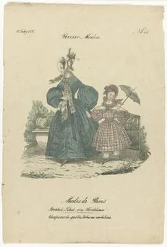 RECORD DATE NOT STATED  Paris fashion, Modes de Paris, 1835, No. 46: Stroh... 스톡 사진