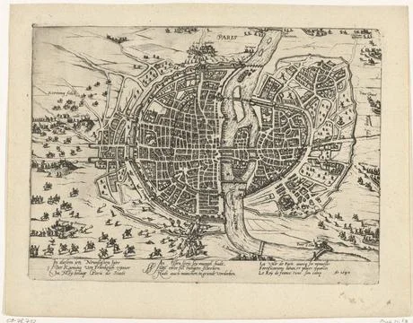 RECORD DATE NOT STATED  Paris besieged by Hendrik IV and relieved by Parma... 스톡 사진