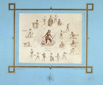 RECORD DATE NOT STATED  Paris in 1870 and its forts . Anonymous print. Par... Stock Photos