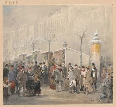 RECORD DATE NOT STATED  Paris boulevards winter; Le Sage, Louis-Rernest (1... Foto stock