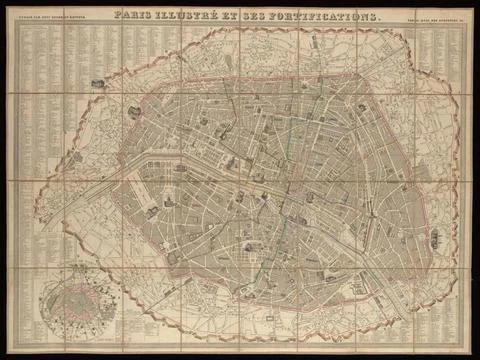 RECORD DATE NOT STATED  Paris illustrÃ et ses fortifications, 1845. 1845 T.. Stock Photos