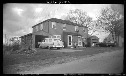 RECORD DATE NOT STATED Parish Rd 70-71 , Duplexes, Automobiles. Needham Bu... Stock Photos