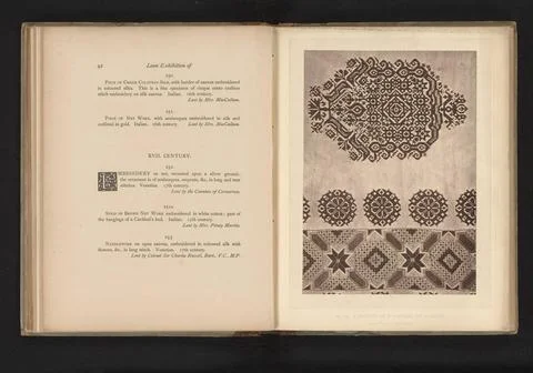 RECORD DATE NOT STATED  Part of an embroidered kitchen curtain, Isabel Agn... Stock Photos