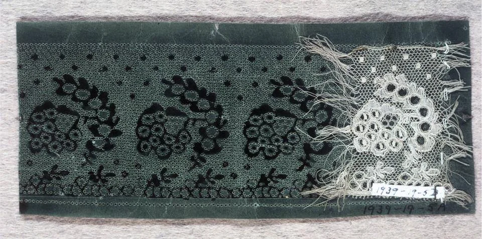 RECORD DATE NOT STATED Pattern With Uncompleted Piece Of Lace; parchment, ... 写真素材