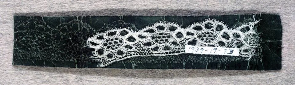 RECORD DATE NOT STATED Pattern With Uncompleted Piece Of Lace; parchment, ... Stock Photos