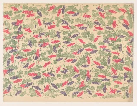 RECORD DATE NOT STATED  Pattern of leaf vines and flowers of the Winde, An... Stock Photos