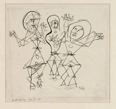 RECORD DATE NOT STATED  Paul Klee Indignation. Pen on paper on cardboard 1... Stock Photos