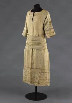 RECORD DATE NOT STATED  Paul Poiret. Summer dress. Bise de linen, embroide... Stock-Fotos