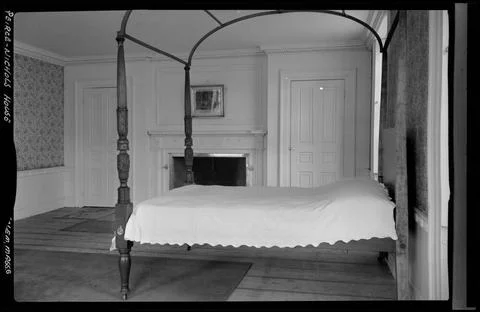 RECORD DATE NOT STATED Peirce-Nichols House, interior, bedroom , Architect... Stock Photos