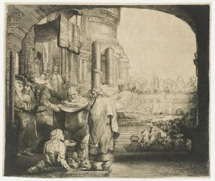 RECORD DATE NOT STATED  Peter and John heal a paralyzed man at the temple ... 스톡 사진