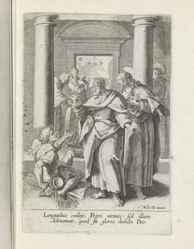 RECORD DATE NOT STATED  Peter and John heal a paralyzed man at the temple ... 写真素材