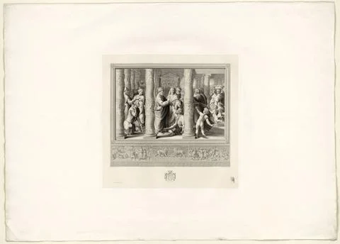 RECORD DATE NOT STATED  Peter and John heal a paralyzed man at the Temple ... 스톡 사진