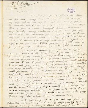 RECORD DATE NOT STATED Philip Pendleton Cooke, Charlestown, VA., autograph... Stock Photos
