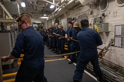 RECORD DATE NOT STATED PHILIPPINE SEA (Sept. 5, 2022) Sailors handle line ... Photos