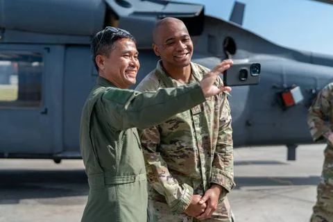 RECORD DATE NOT STATED  Philippine Air Force Col. Joel Inacay, left, 15th ... Stock Photos