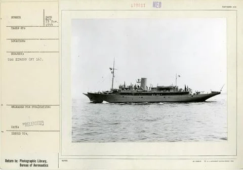 RECORD DATE NOT STATED Photograph of the USS Zircon (PY-16) USS Zircon (PY... Stock Photos