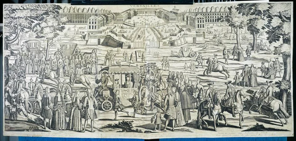 RECORD DATE NOT STATED  Pierre Gallays. Versailles . Engraving. Paris, Car... 写真素材
