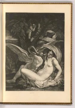 RECORD DATE NOT STATED  Pieter Schenk (Engraver) Leda and the swan. Skiing... Stock Photos