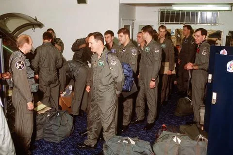 RECORD DATE NOT STATED Pilots and navigators of the 492nd Tactical Fighter... Foto stock
