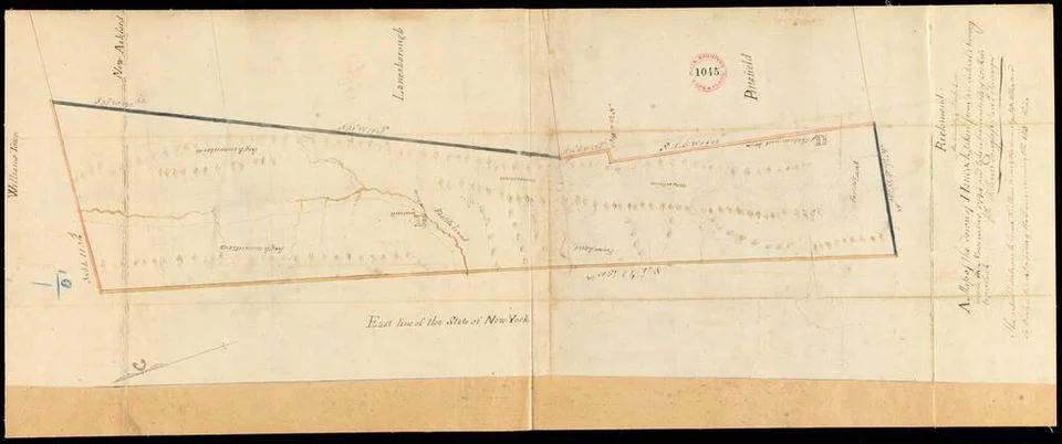 RECORD DATE NOT STATED Plan of Hancock by William Douglas, dated November,... 스톡 사진