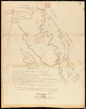 RECORD DATE NOT STATED Plan of Fryeburg made by Nathaniel Merrill, dated 1... Stock Photos