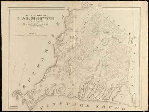 RECORD DATE NOT STATED Plan of Falmouth made by John G. Hales, dated 1831 ... Stock Photos