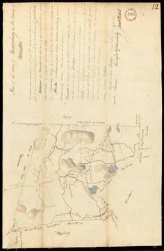 RECORD DATE NOT STATED Plan of Lunenburg, made by Jacob Welch, dated March... 스톡 사진