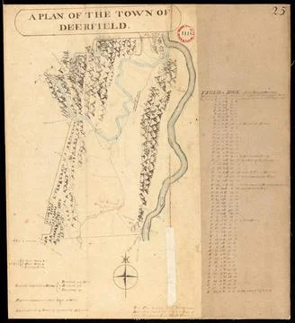 RECORD DATE NOT STATED Plan of Deerfield surveyed by D. Hoit, Jr. dated De... Stock Photos