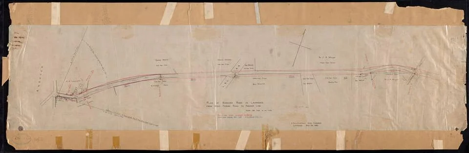 RECORD DATE NOT STATED Plan of the Barnard Road in Lawrence from West Pari... 스톡 사진