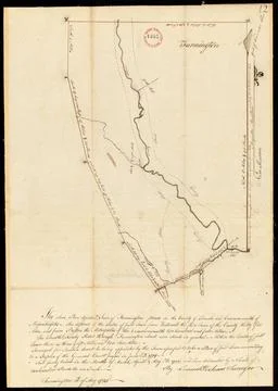 RECORD DATE NOT STATED Plan of Farmington, made by Lemuel Perham, dated Ma... Stock Photos