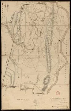 RECORD DATE NOT STATED Plan of Deerfield made by Arthur W. Hoyt, dated 183... 스톡 사진