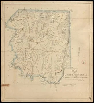 RECORD DATE NOT STATED Plan of North Brookfield made by Bonum Nye, dated 1... Foto stock