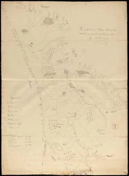 RECORD DATE NOT STATED Plan of Boxford made by Moses Dorman, Jr. dated 183... Stock Photos