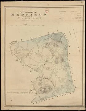 RECORD DATE NOT STATED Plan of Medfield made by John G. Hales, dated 1831 ... Foto stock