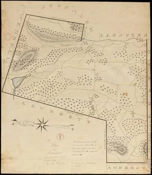 RECORD DATE NOT STATED Plan of Shutesbury made by E. S. Darling, dated Oct... 스톡 사진