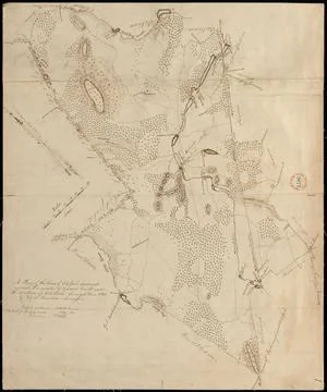 RECORD DATE NOT STATED Plan of Walpole made by Elijah Hewins, dated Decemb... Foto stock