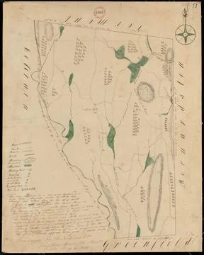 RECORD DATE NOT STATED Plan of Leyden made by H. Newcomb Jr, dated May 3, ... 스톡 사진
