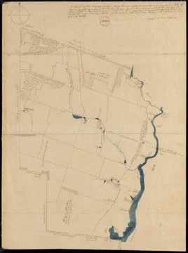 RECORD DATE NOT STATED Plan of Dighton made by George Walker, Jr., dated M... 스톡 사진