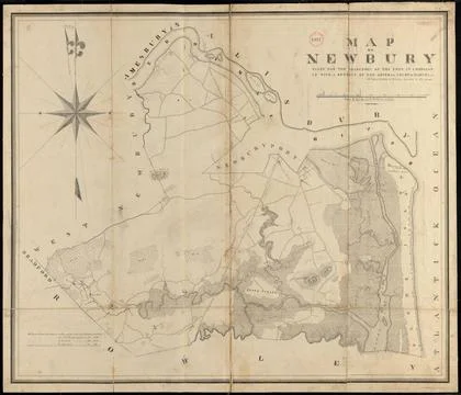 RECORD DATE NOT STATED Plan of Newbury made by Philander Anderson, dated J... Stock Photos