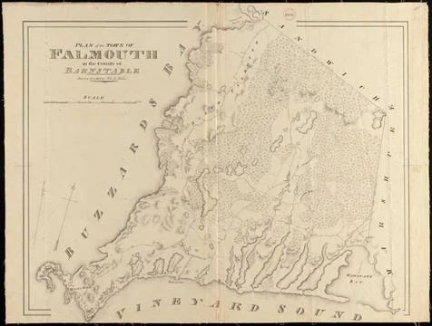 RECORD DATE NOT STATED Plan of Falmouth made by John G. Hales, dated 1831.... 스톡 사진