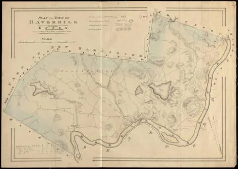 RECORD DATE NOT STATED Plan of Haverhill made by John G. Hales, dated 1831... 스톡 사진