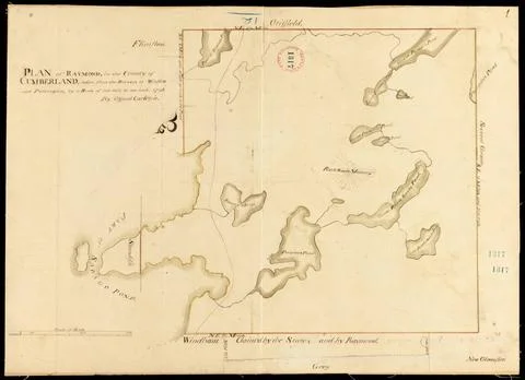 RECORD DATE NOT STATED Plan of Raymond surveyed by Osgood Carleton, dated ... Stock Photos