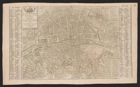 RECORD DATE NOT STATED  Plan Routier de la Ville et Faubg. de Paris Conten... Stock Photos