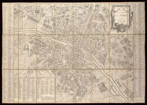 RECORD DATE NOT STATED  Plan routier de la ville et faubourg de Paris, 177... 写真素材